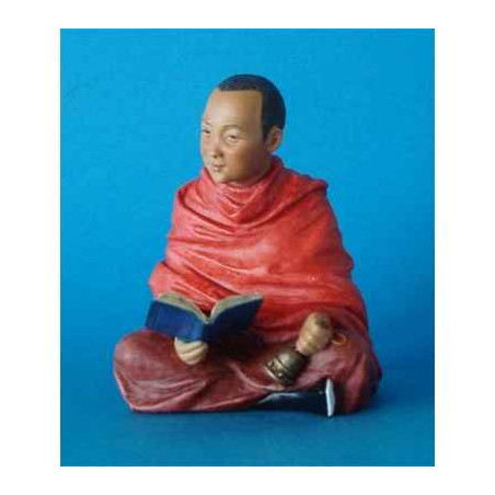 Figurine tibet kunchen lama reading colour  - tib010