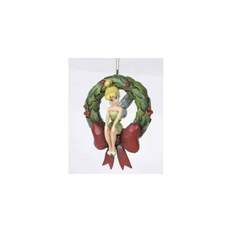 Tinker bell on wreath hanging ornament Figurines Disney Collection -A23458