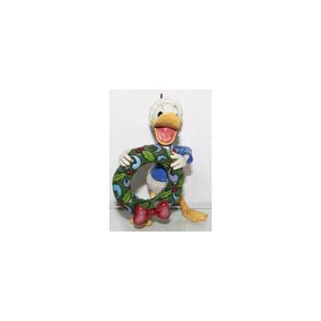 Donald duck with wreath hanging ornament Figurines Disney Collection -A23886