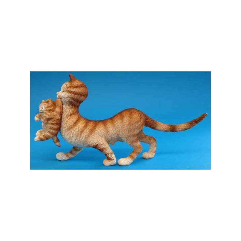 Animaux-Bois-Animaux-Bronzes.com propose Chat maman et ses petits Dubout -DUB27