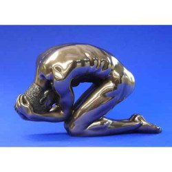 Figurine Body Talk  - Homme bronze Man 2 hands round head kn.  - WU72468