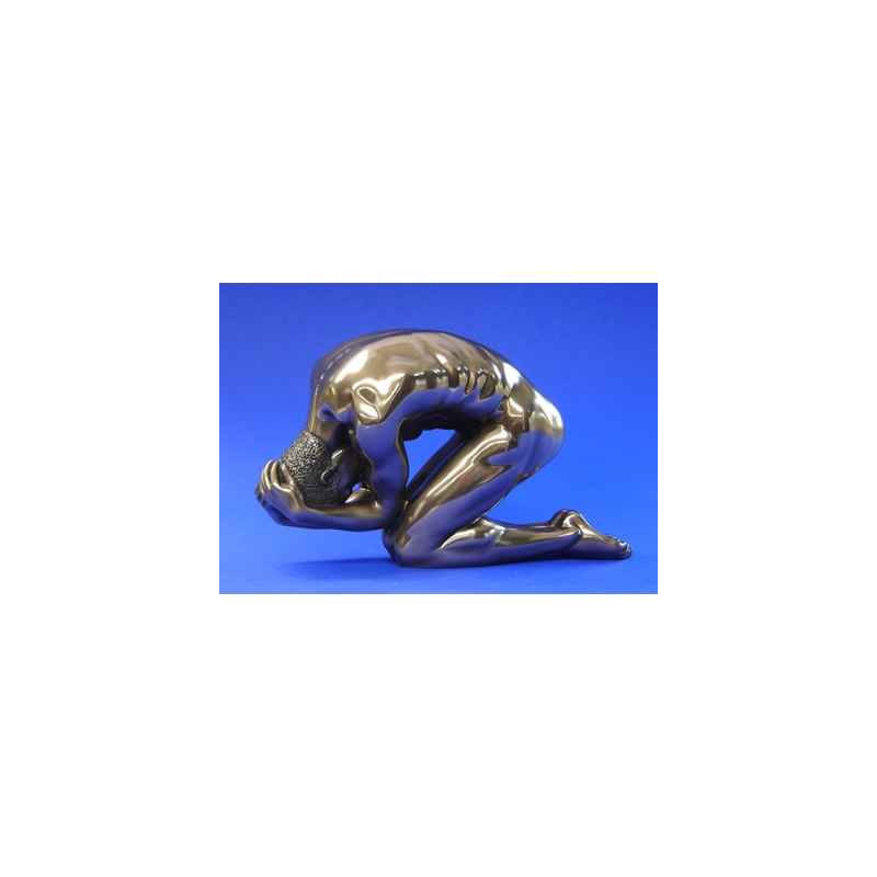 Figurine Body Talk  - Homme bronze Man 2 hands round head kn.  - WU72468
