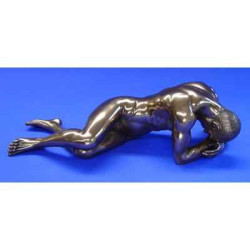 Figurine Body Talk  - Homme bronze Man crowl head over hands  - WU72473