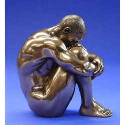 Figurine Body Talk  - Homme bronze Man sitting  - WU71752