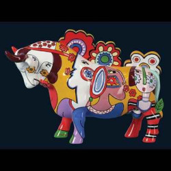 Figurine Statuette Taureau Lucky Flower Art in the City - 84308