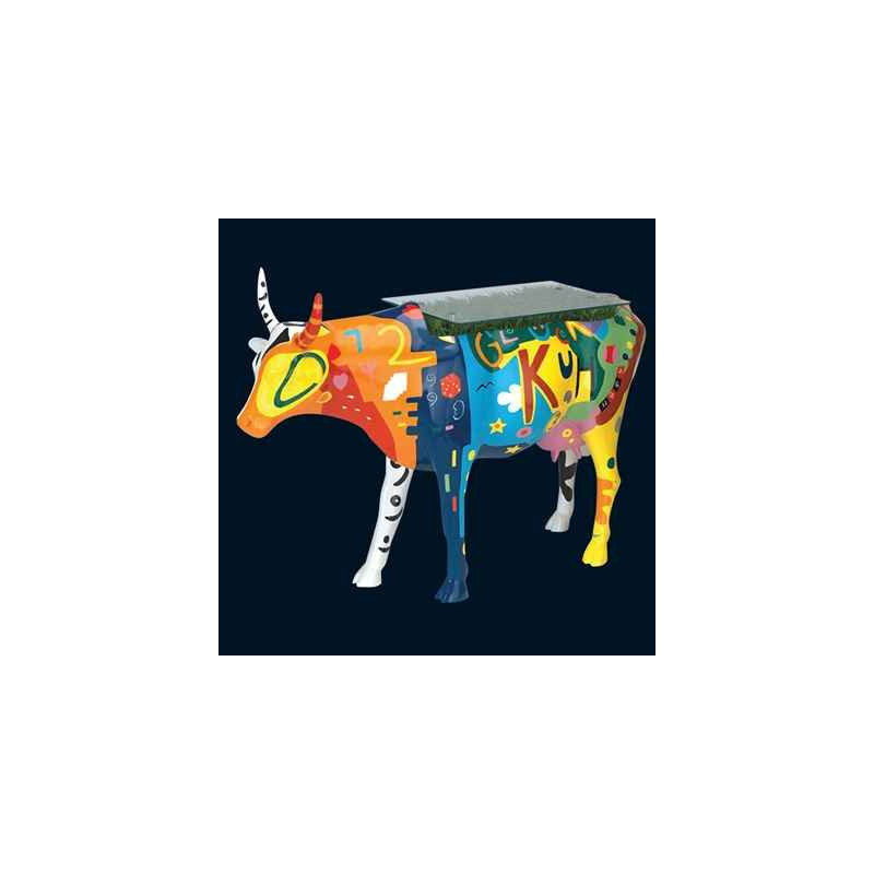 Figurine Statuette Vache Rouge Noir Table Cow Art in the City - 80901