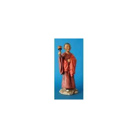 Figurine tibet choden boy prayer wheel col - tib002