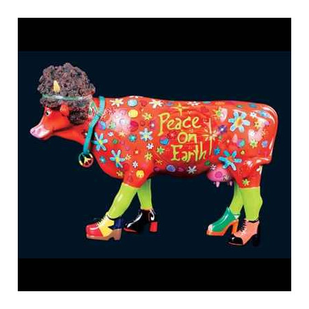 Figurine Statuette Vache Flower Power Hippie Cow Art in the City - 80612