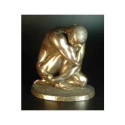 Figurine Bronze Homme Squatting Body Talk  -WU70931