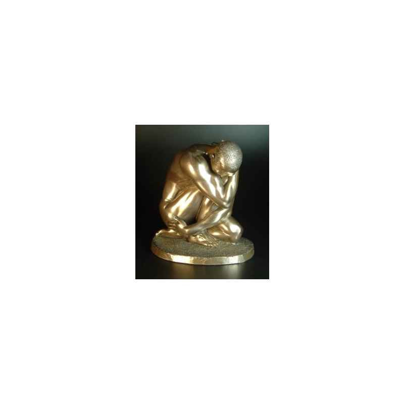 Figurine Bronze Homme Squatting Body Talk  -WU70931