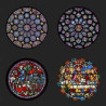 Lot de 4 sous -verres motif vitraux de la Cathédrale de Chartres CS08CHA