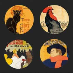 Lot de 4 sous -verres motif La belle époque Parisienne CS09PAR