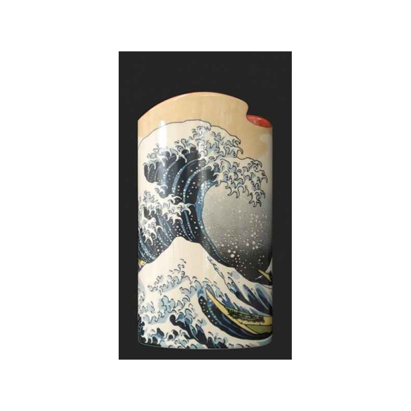 Vase silhouettes d'art, d'après l'oeuvre La Grande Vague de Kanagawa de Hokusai SDA39