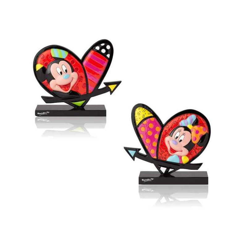 Figurine mickey et minnie mouse heart icon disney britto -6001005