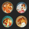 Lot de 4 sous -verres motif oeuvres de Mucha CS03MUC