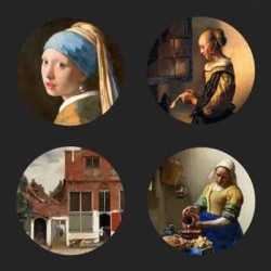 Lot de 4 sous -verres motif oeuvres de Johannes Vermeer CS02VER