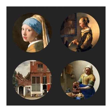 Lot de 4 sous -verres motif oeuvres de Johannes Vermeer CS02VER