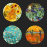 Lot de 4 sous verre diam.10cm Vincent Van Gogh dans support CS01GOG