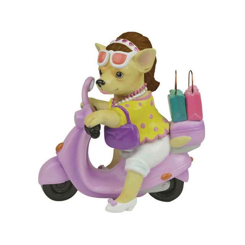 Figurine Chien Chihuahua en scooter 13695