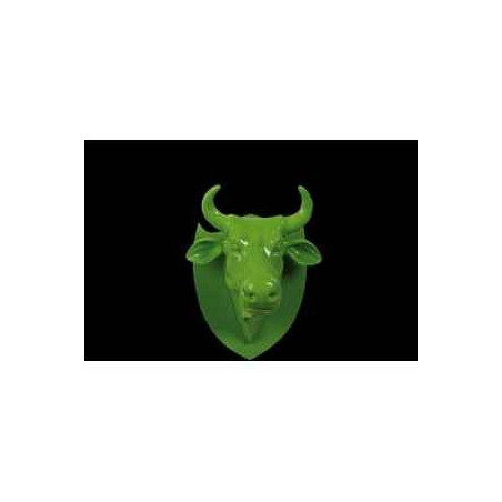 Animaux de la ferme Figurine Trophée vache cowhead green  25cm Art in the City 80994