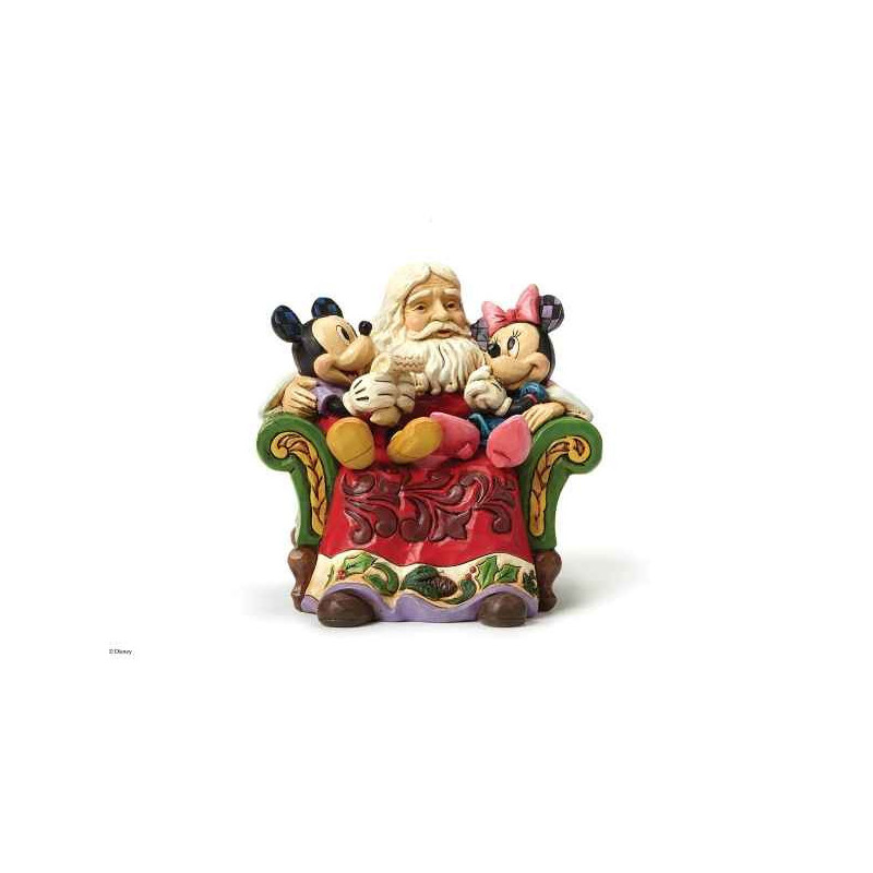 Figurine santa in chair with mickey collection disney trad -4046017