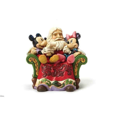 Figurine santa in chair with mickey collection disney trad -4046017