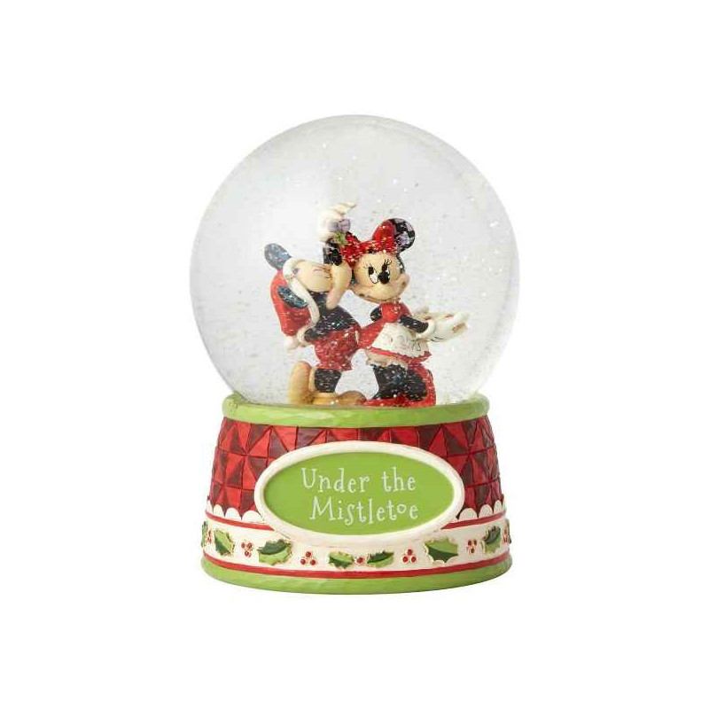 Figurine under the mistletoe (mickey mouse & minnie mouse waterball) collection disney trad -4060275