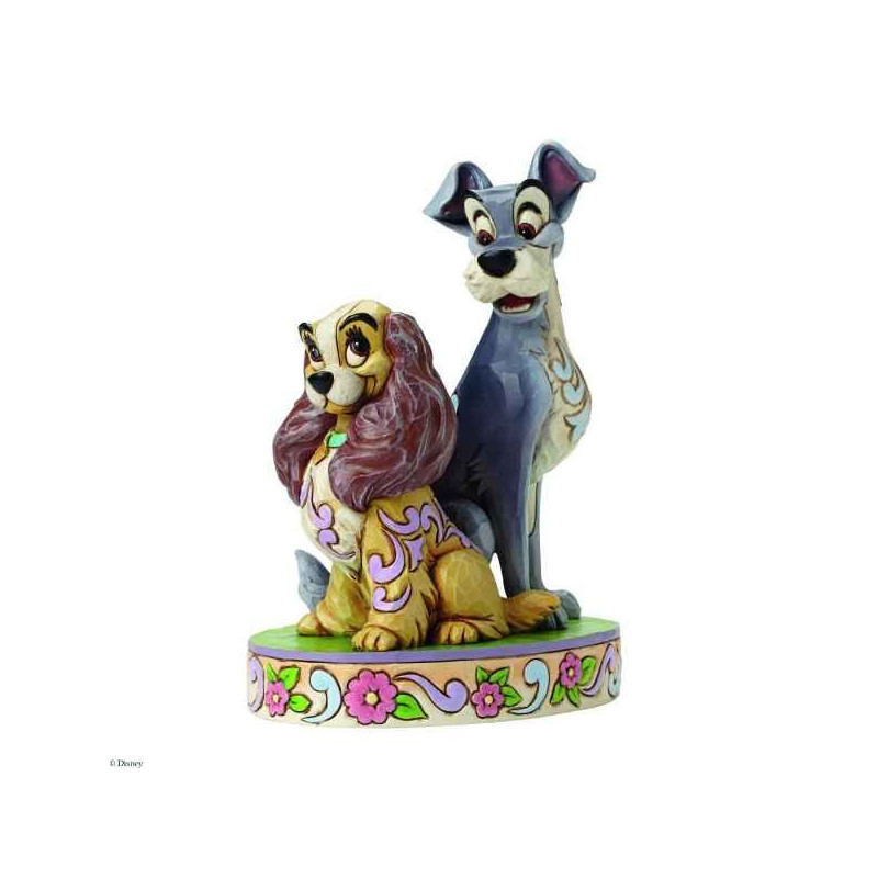 Figurine lady and tramps 60th anniversary collection disney trad -4046040
