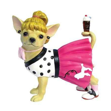 Figurine Chien Chihuahua Sock Hop -CHI13357