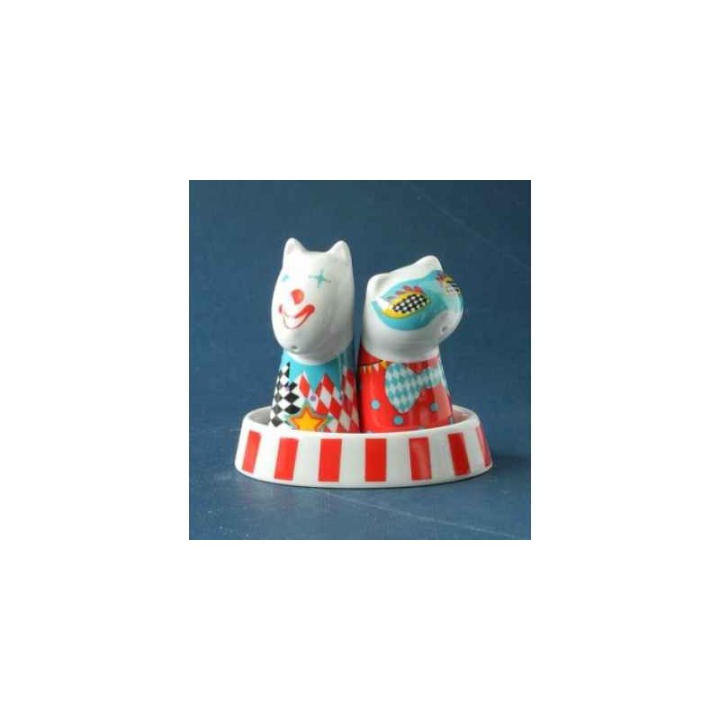 Animaux-Bois-Animaux-Bronzes propose Figurine sel et poivre chien et chat carnival de top choice -PTC089