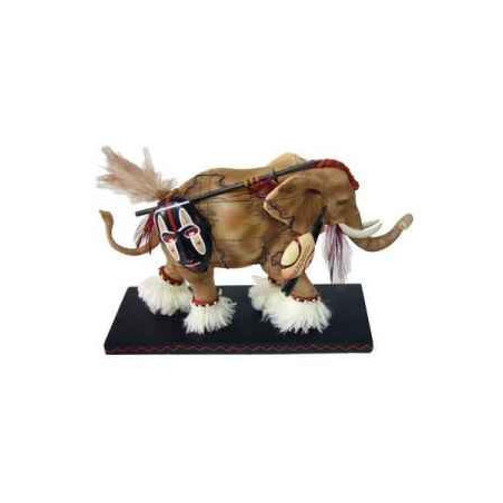 Figurine Elephant Tusk Guerrier africain  -TU13042