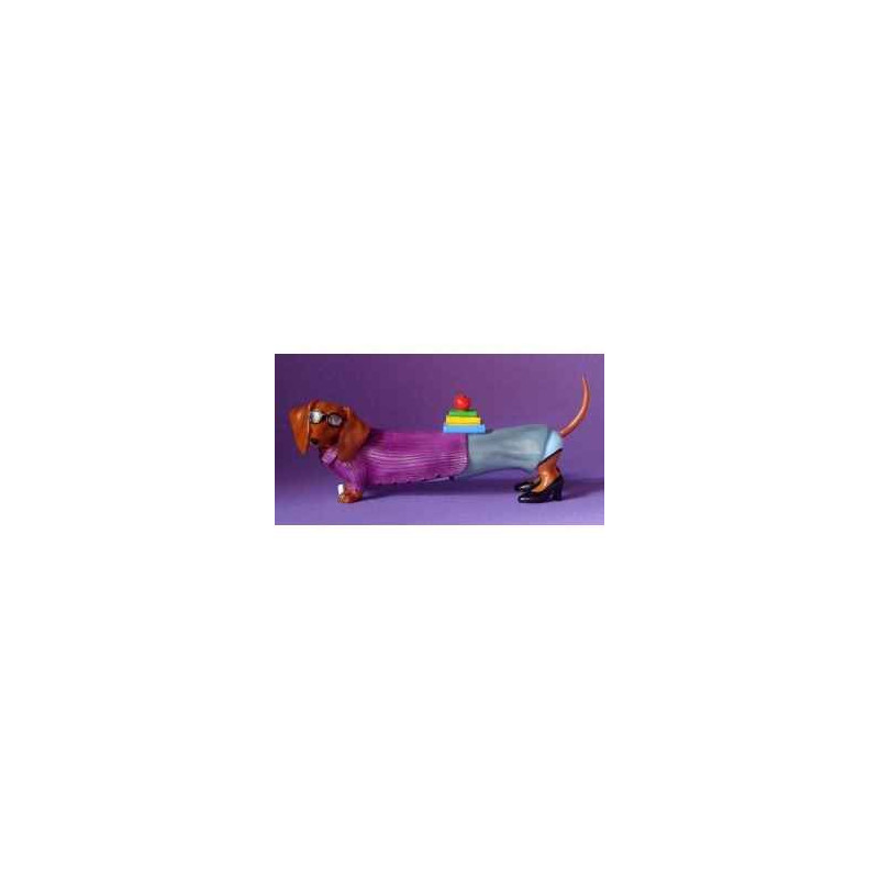 Figurine hot diggity chien teckel teacher  - hot16481