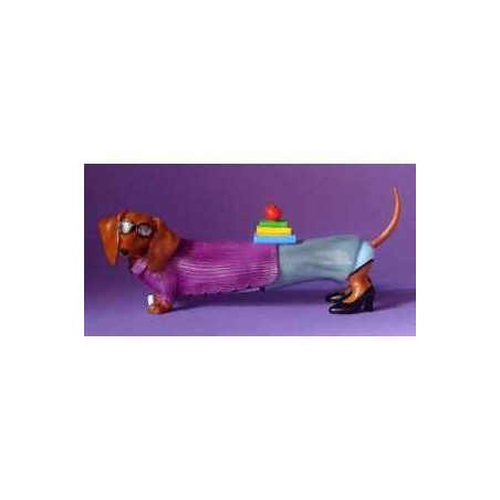 Figurine hot diggity chien teckel teacher  - hot16481