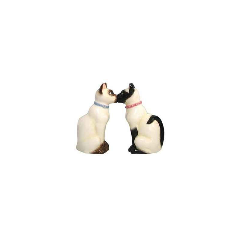 Figurine chats siamois Sel et Poivre -MW93467