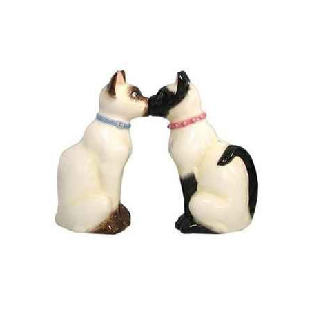 Figurine chats siamois Sel et Poivre -MW93467