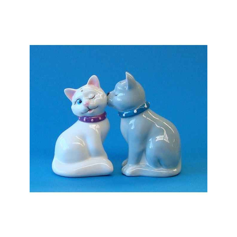 Figurine Mwah Chats blanc et gris -MW 93919