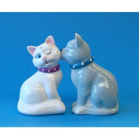 Figurine Mwah Chats blanc et gris -MW 93919