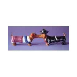 Animaux-Bois-Animaux-Bronzes propose hot diggity chien teckel senioria + mariachi hot16488