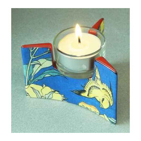Photophore art canary & peony de hokusai 3dMouseion -TT05HOK
