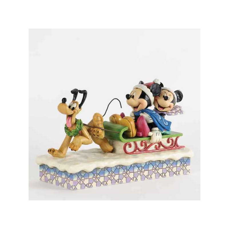 Dashing through the snow mickey, minnie & pluto Figurines Disney Collection -4033264