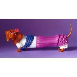 Figurine hot diggity chien teckel seniorita  - hot16487