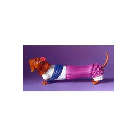 Figurine hot diggity chien teckel seniorita  - hot16487