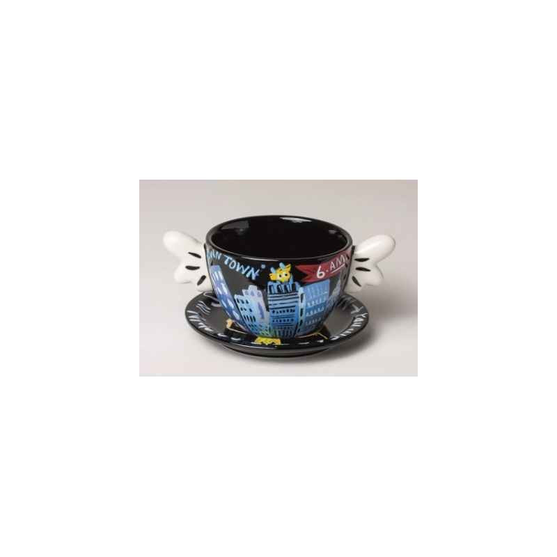 Tasse et soucoupe noire de selwyn senatori -ST00507