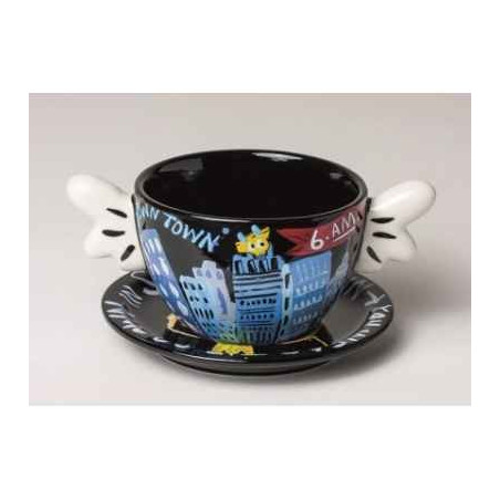 Tasse et soucoupe noire de selwyn senatori -ST00507