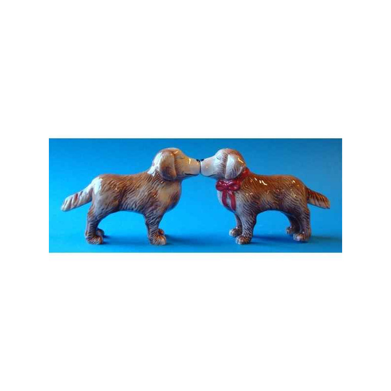 Animaux-Bois-Animaux-Bronzes propose sel et poivre golden retreivers   mw93904
