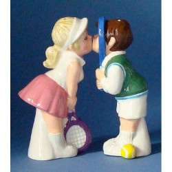 Figurine sel et poivre  - couple au tennis  - mw93952