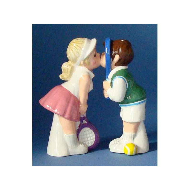 Figurine sel et poivre  - couple au tennis  - mw93952