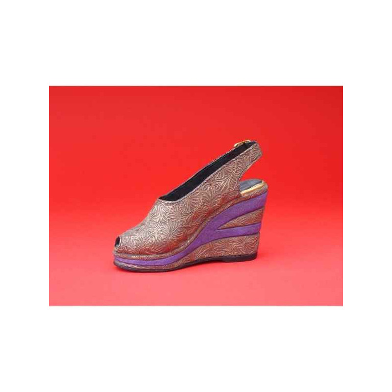 Figurine chaussure miniature collection just the right shoe 1942  -golden leaf flora de oro  - rs25098
