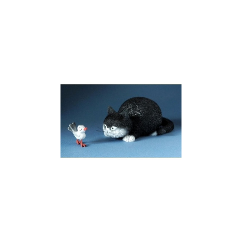 Animaux-Bois-Animaux-Bronzes.com propose Chat Dubout atrappe moi /got you -DUB66