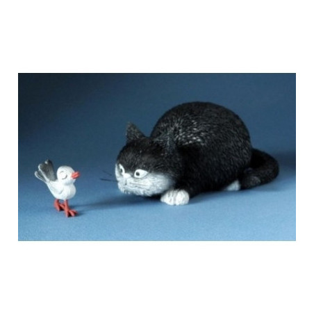 Animaux-Bois-Animaux-Bronzes.com propose Chat Dubout atrappe moi /got you -DUB66